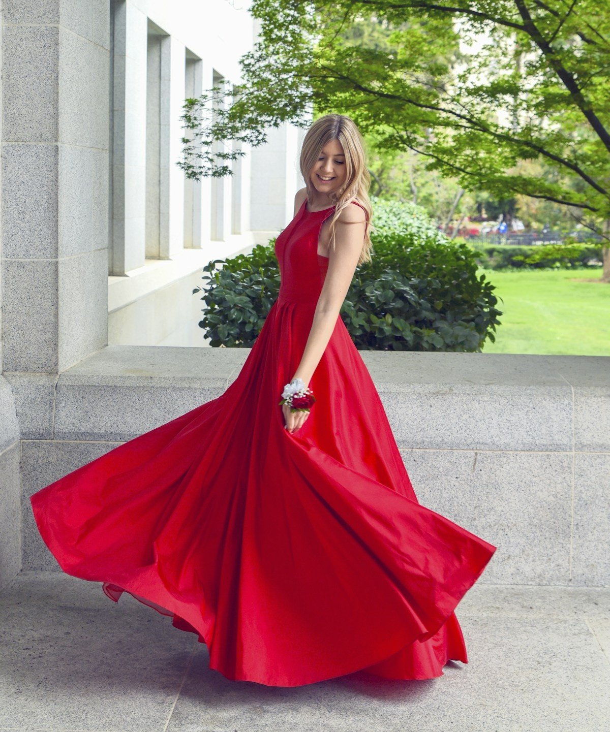 Arc Bias Midi Dress
